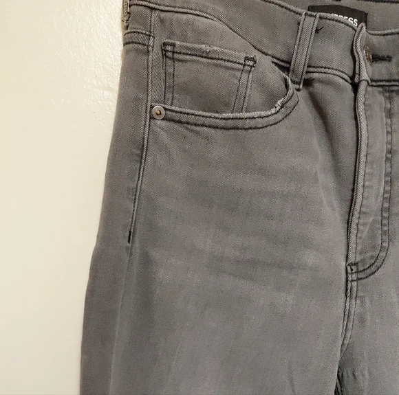 Express Super Highrise Grey Mom Jeans Size 0 Regular - Picture 7 of 12